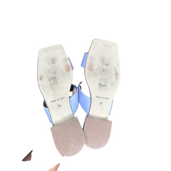 Donald Pliner Lilac Purple Quin Square‎ Toe Leather Toe Ring Sandal Size 8 1/2 - Picture 9 of 9